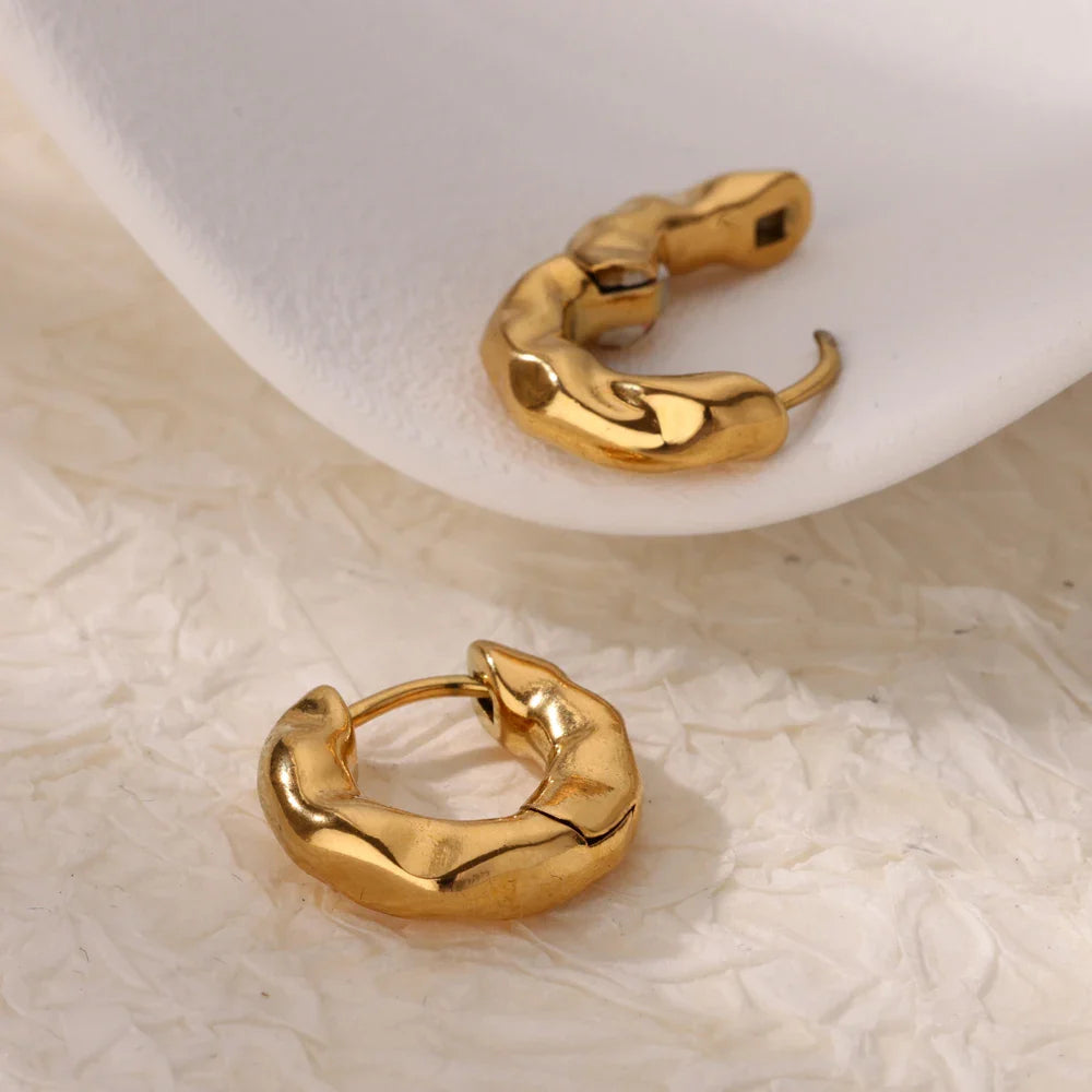 Stainless Steel Pendientes Earrings for Women Gold Color New In Geometric Small Hoop Earrings 2024 Trend Wedding Jewelry Gift Vera Lux