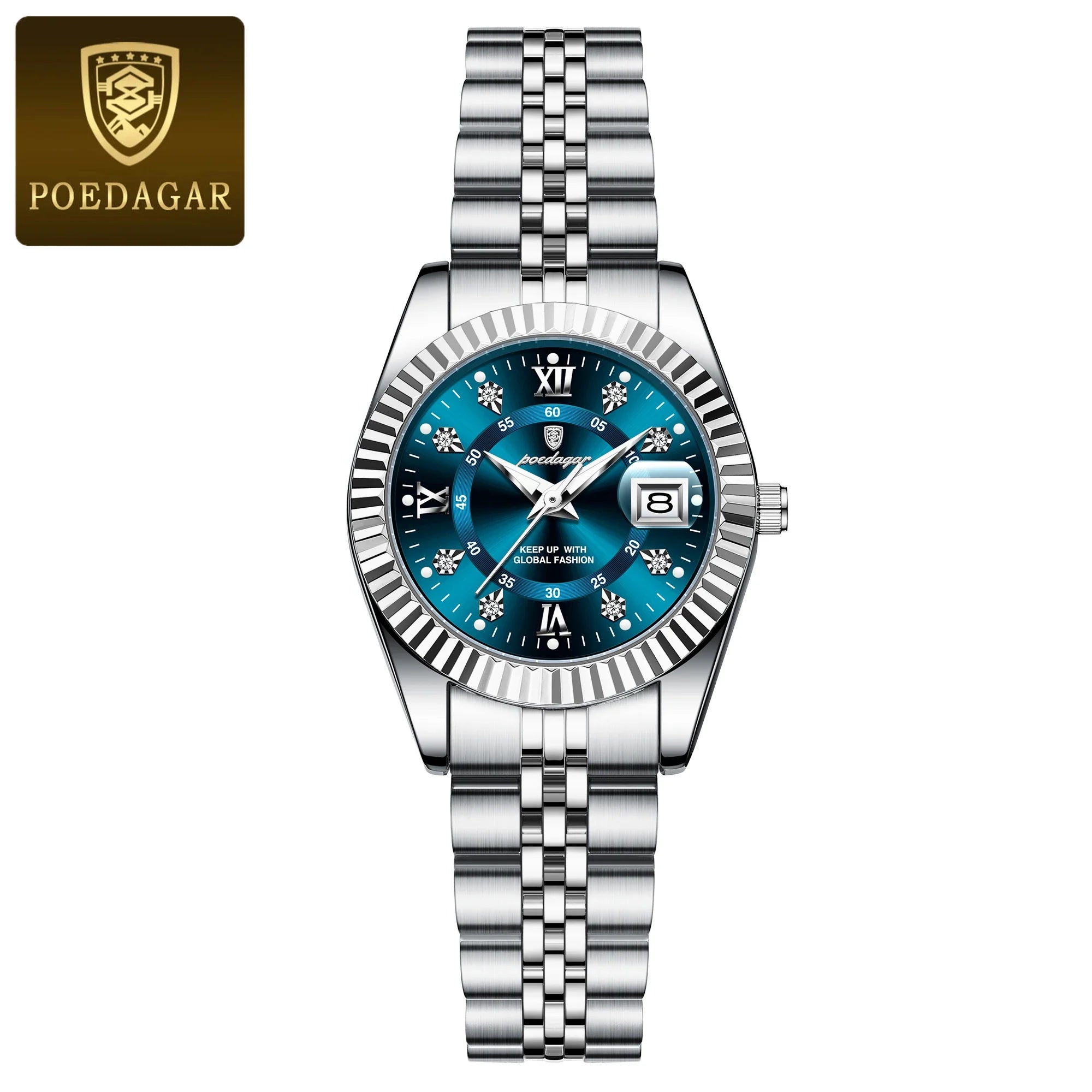 POEDAGAR Luxury Elegant Watch for Women Waterproof Luminous Date Ladies Watch Stainless Steel Quartz Women's Watches Girl Reloj Vera Lux