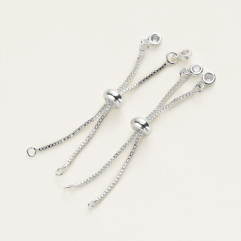 2/4pcs 5/7/12cm 14K/18K Gold Color Plated Brass Adjustable Slider Chains For DIY Bracelet Making Jewelry Making Accessories Vera Lux
