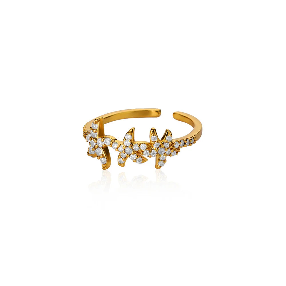 316L Stainless Steel Starfish Shell Rings for Women Gold Color Open Finger Ring Femme Trendy Summer Vacation Ocean Jewelry Gift Vera Lux