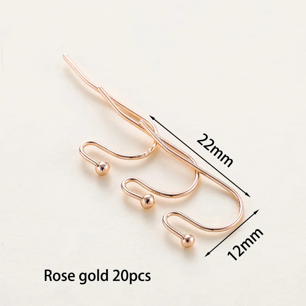 20pcs/lot 6 Styles 14K 18K Gold Plated Earring Wires With Ear Hook Earrings Clasp Findings Supplies For  DIY Jewelry Making Vera Lux