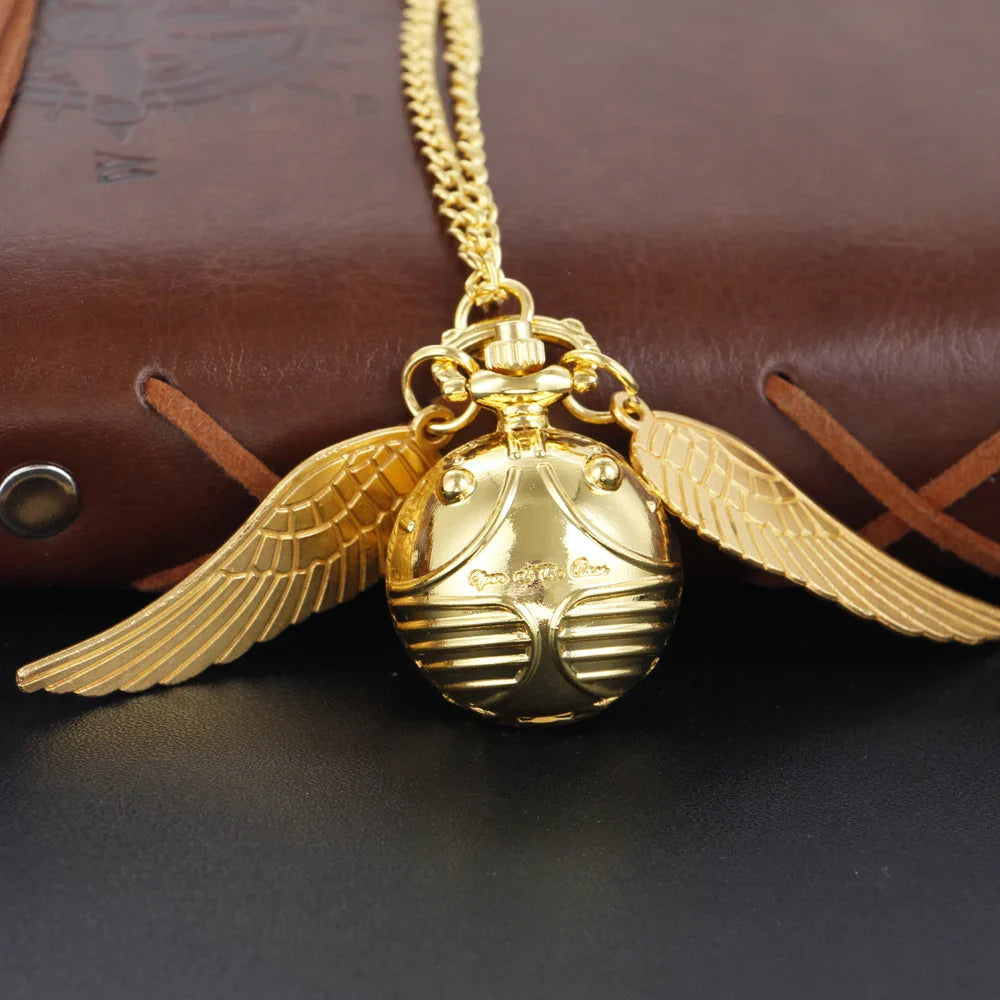 Magic Gold Fairy Ball Quartz Pocket Watch Men's and Women's Vintage Fob Watch Children's Gift Pendant Necklace Souvenir Cf1177 Vera Lux