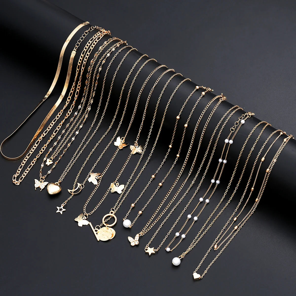 Simple Stackable Necklaces Set for Women Fashion Butterfly Heart Star Pearl Moon Pendant Necklaces Boho Jewelry Gifts 2025 Vera Lux