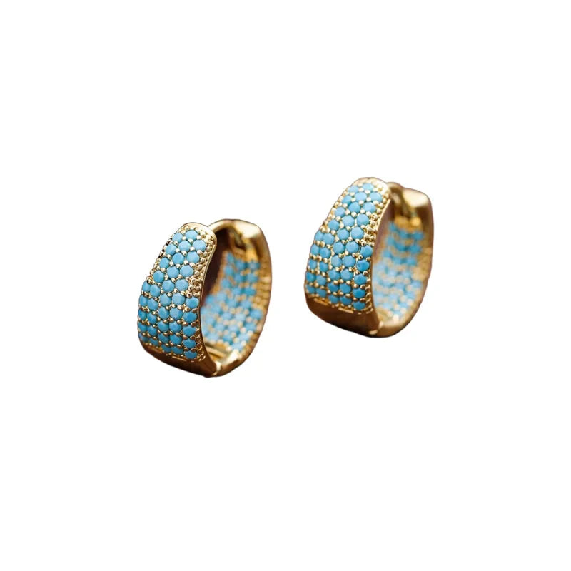 Women's Earrings Bohemian Style Clip Earrings Copper Synthetic Turquoise Earrings Party Wedding Mother's Day Accessories Vera Lux