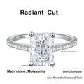 NeeTim 1CT 2CT Emerald Radiant Cut Moissanite Ring for Women Engagement Wedding Lab Diamond Sterling Silver 925 Rings Jewelry Vera Lux