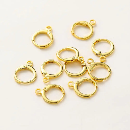 10pcs 14K 18K Gold Plated Brass France Blank Round Opening Earing Hook Ear Pendant Clips Loop For DIY Jewelry Making Findings Vera Lux