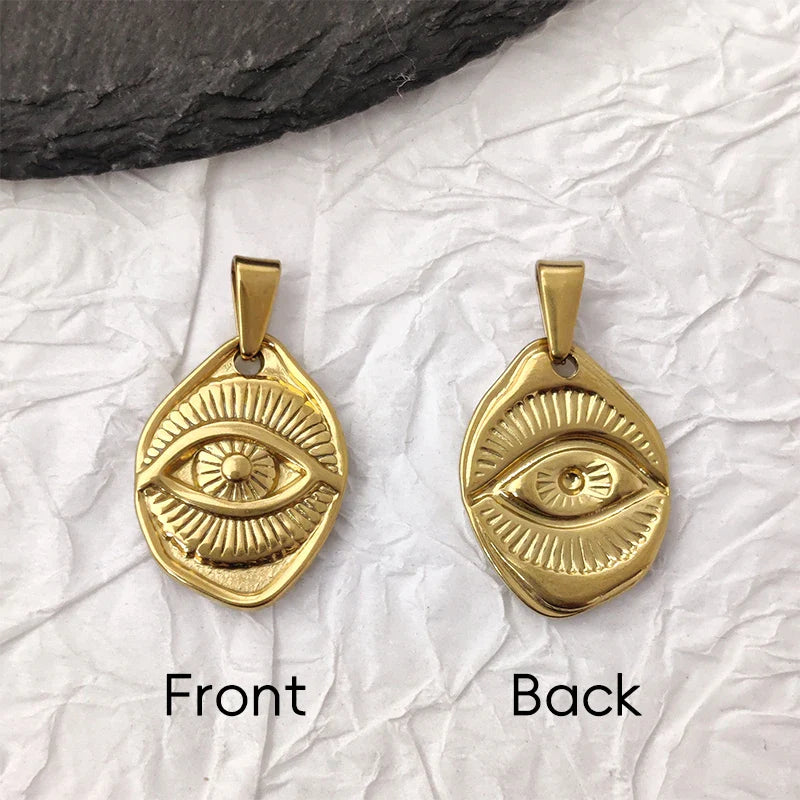 Hip Hop Eyes Evil Necklace - Devil's Eye Pendant Jewelry for Men Women | Gold Plated Stainless Steel Religious Gift Vera Lux