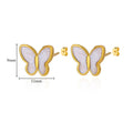 Stainless Steel White Butterfly Earrings for Women Elegant Ear Accessories Aesthetic Butterfly Stud Earring Wedding Jewelry Gift Vera Lux