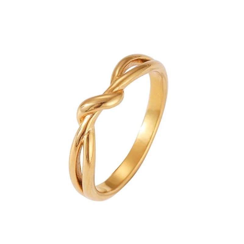 Stainless Steel Knot Ring Wedding Band for Women Girl Size 5-10 Vera Lux