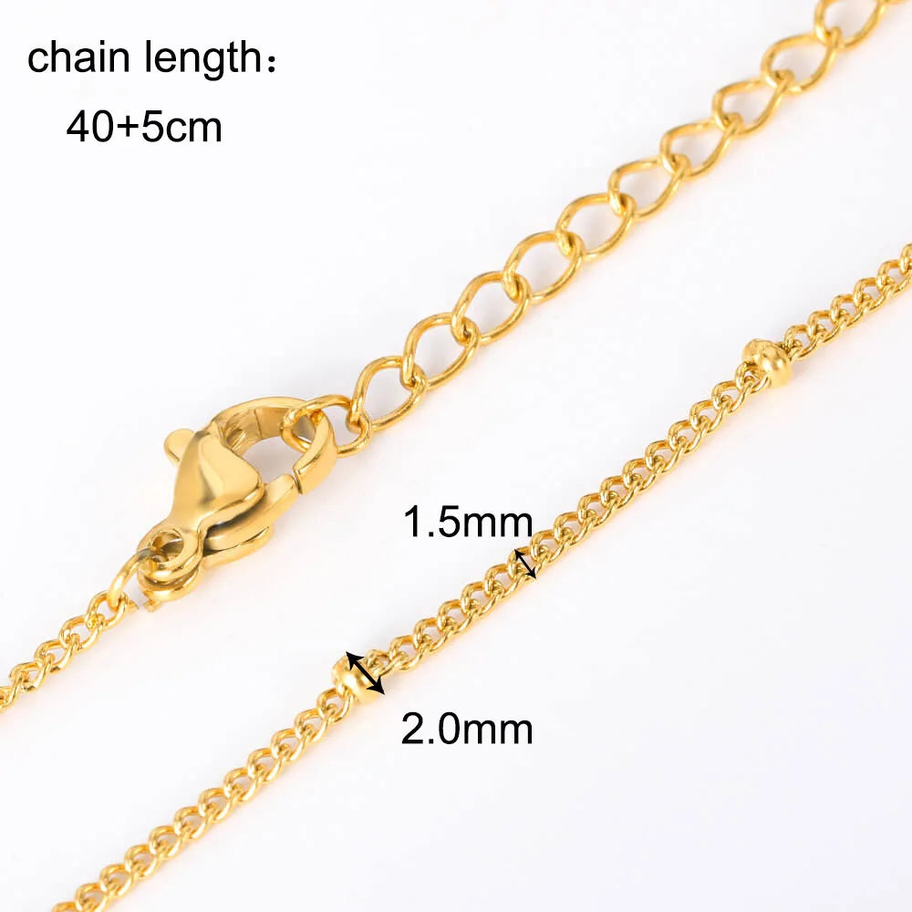 10pcs/Lot 45cm Stainless Steel Golden/Silvery Color 304 Chains Necklace Women Jewelry Making Accessories DIY Handmade Supplies Vera Lux