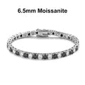 NeeTim Black and White All Moissanite Tennis Bracelets for Women Man s925 Sterling Silver Plated White Gold Hip Hop Bracelet Vera Lux