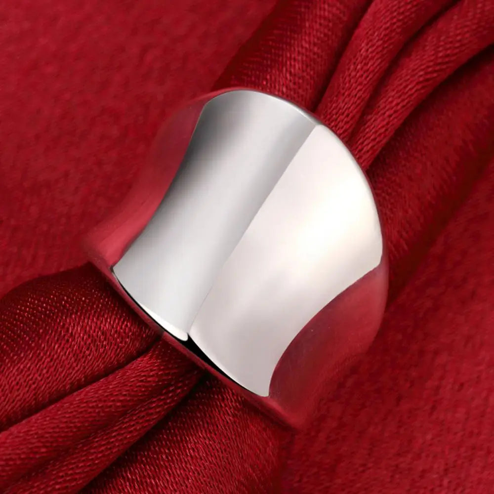 Hot classic charms 925 Sterling Silver wide Rings for men Women Size 7 8 9 10 Fashion party fine Jewelry Christmas gifts Vera Lux