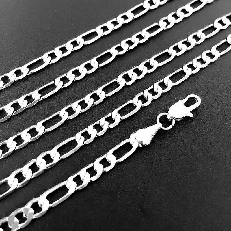 Wholesale 925 Sterling Silver Necklace 2-12mm Width 40-75cm Long Chain Lobster Clasp Men and Women Engagement Jewelry Vera Lux