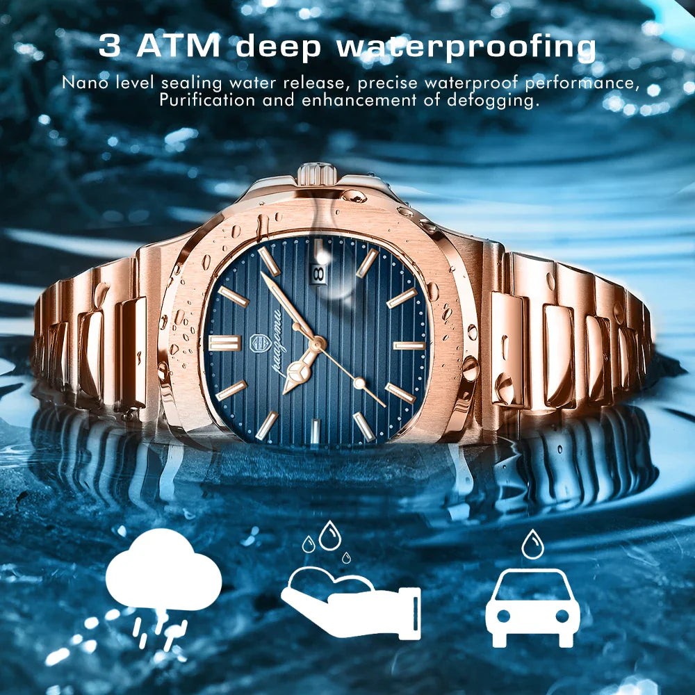 2026 New For Men Fashion Brand Male Watch Waterproof Luminous Stainless Steel Watches  Date Week Casual Quartz Men's Clock Reloj Vera Lux