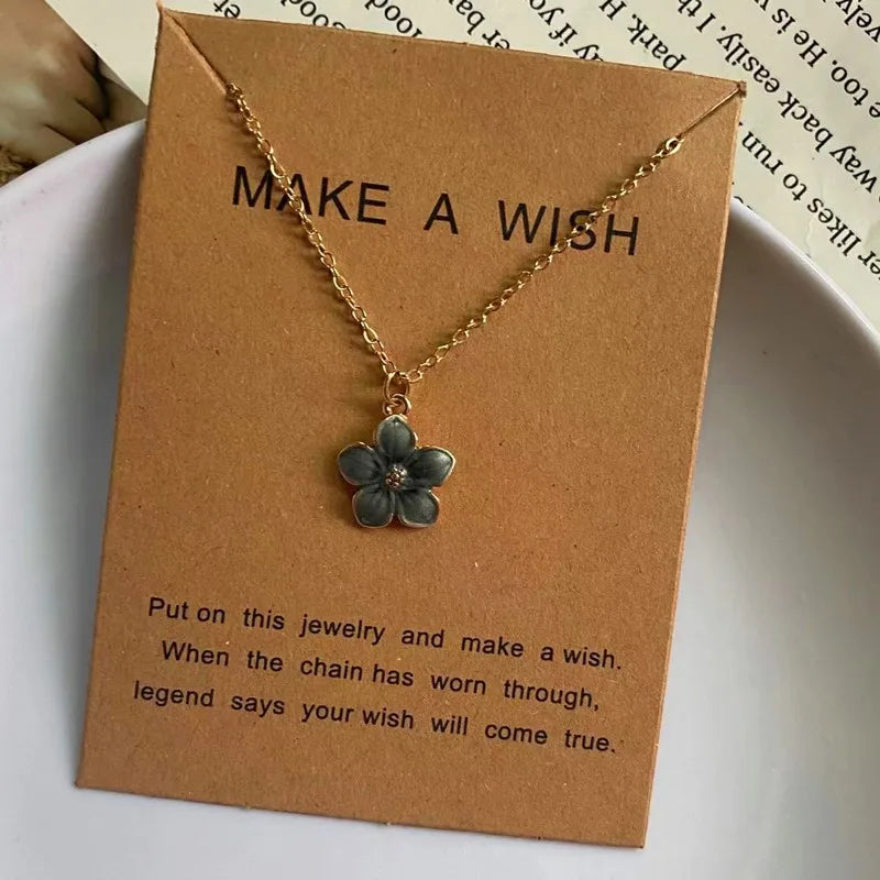 Korean Fashion Choker Necklace for Women Girl Colorful Flower Design Pendant Necklace Cute Romantic Neck Jewelry Wholesale Vera Lux