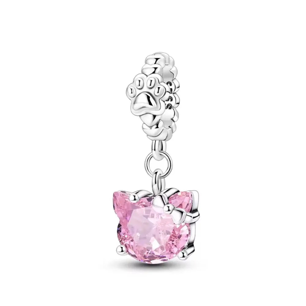 2026 Spring Pink Series Ballon Butterfly Flower Pendant Fit S925 European 925 Sterling Silver Bracelet Bangles Necklace Vera Lux