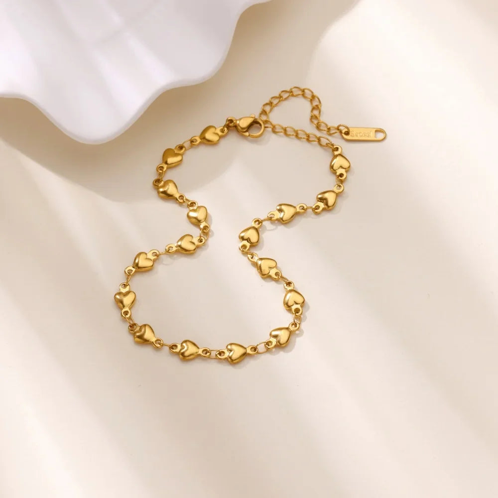 Stainless Steel Heart Bracelets For Women Gold Color Geometric Heart Bracelet Fashion Wedding Waterproof Jewelry Gift Vera Lux