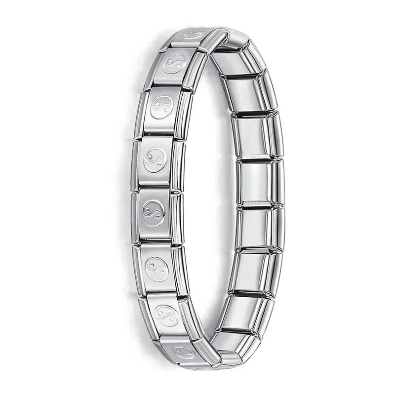 Hapiship New Women's Jewelry 9mm Width Itanlian Elastic Charm Bracelet Fashion Stainless Steel Bangle ST- Vera Lux