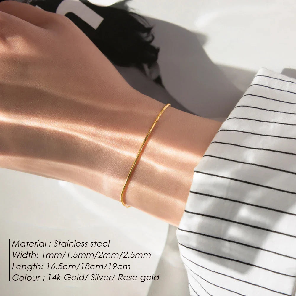 Hot Sale Stainless Steel Snake Chain Bracelet Fashion Jewelry For Men Women Stainless Steel Link Bracelet Vera Lux