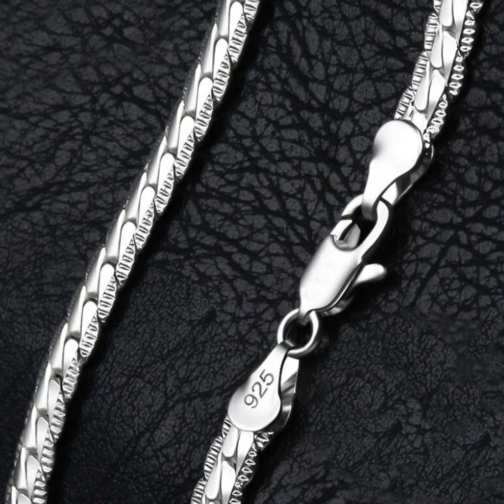 925 Sterling Silver 8/16/18/20/22/24 Inch 6mm Side Chain Necklace Bracelet For Woman Men Fashion Charm Wedding Jewelry Vera Lux