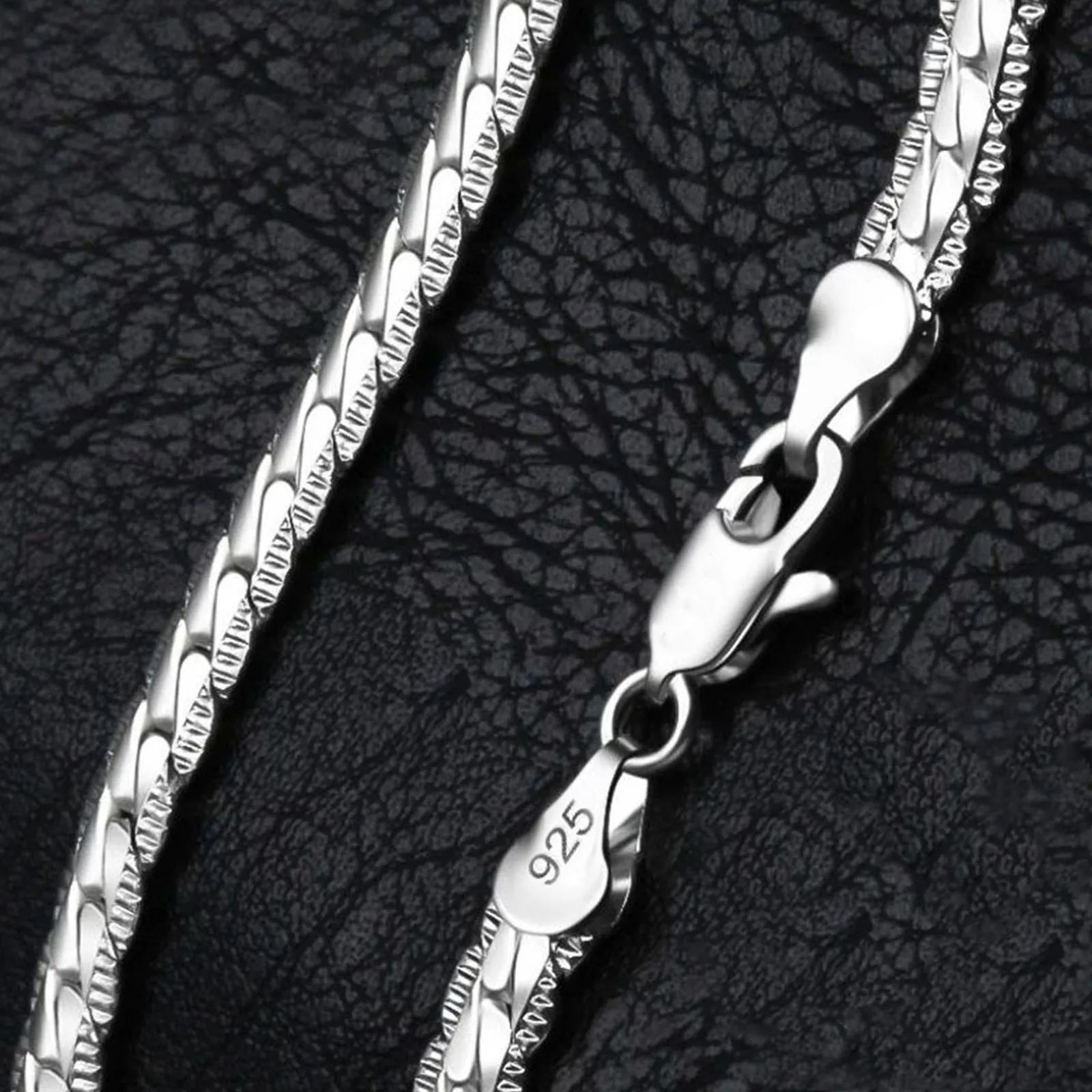 925 Sterling Silver 8/16/18/20/22/24 Inch 6mm Side Chain Necklace Bracelet For Woman Men Fashion Charm Wedding Jewelry Vera Lux