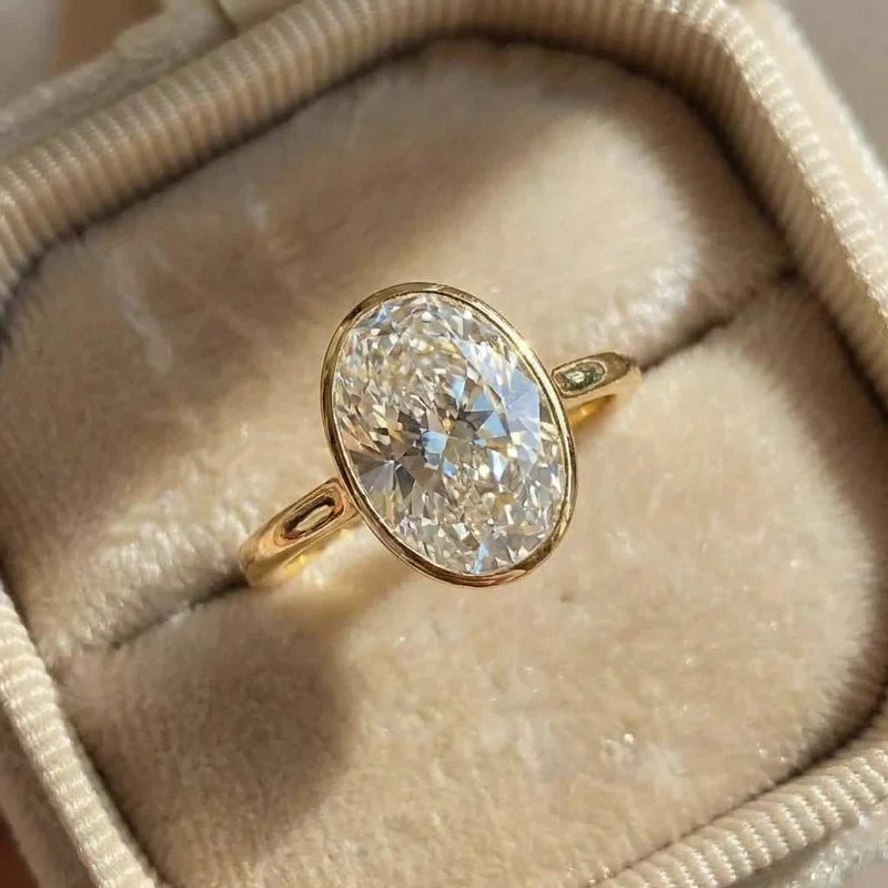925 Sterling Silver Zircon Fashionable Simple Oval Rings For Women Engagement Wedding Luxury High Quality Jewelry Hot Sales Vera Lux