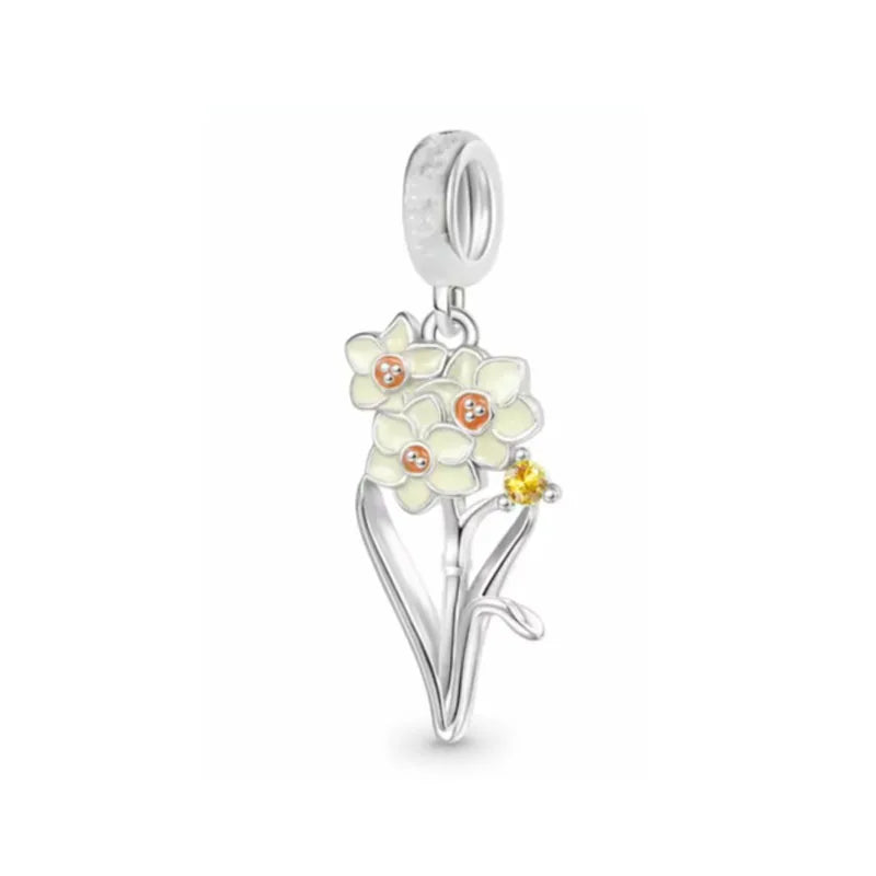 2026 925 Silver Flower, Butterfly, Highland Cow, Motorcycle Pendant Fit European Original Bracelet DIY Jewelry Exquisite Jewelry Vera Lux