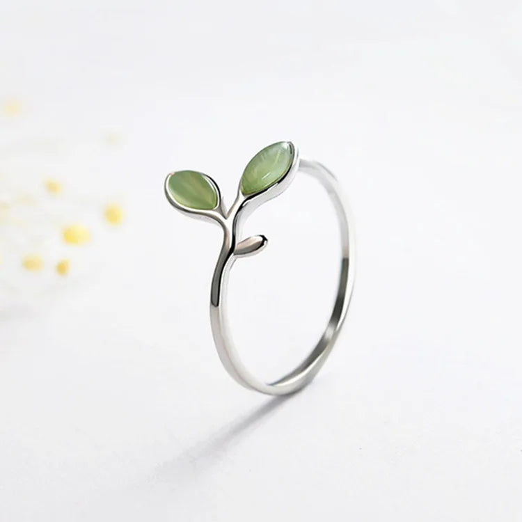 925 Sterling Silver Foliage Adjustable Rings For Women Girls Wedding Luxury Quality Jewelry Accessories Wholesale Jewellery Vera Lux