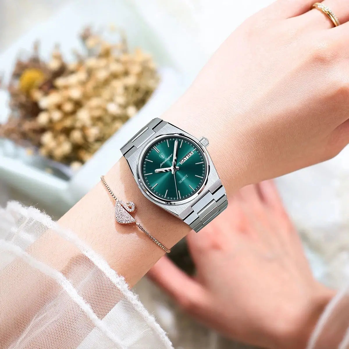 POEDAGAR Luxury Woman Watch Waterproof Luminous Fashion Quartz Ladies Wristwatch Date Week Stainless Steel Women's Watches Reloj Vera Lux