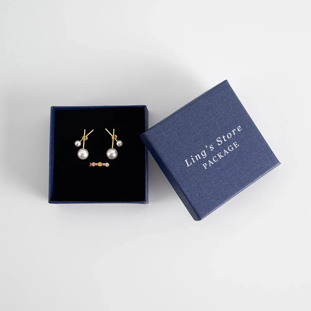 24Pcs Personalized Logo Jewelry Paper Gift Box Wedding Favors Ring Earring Necklace Pendant Bracelet Stud Bag Storage Packaging Vera Lux