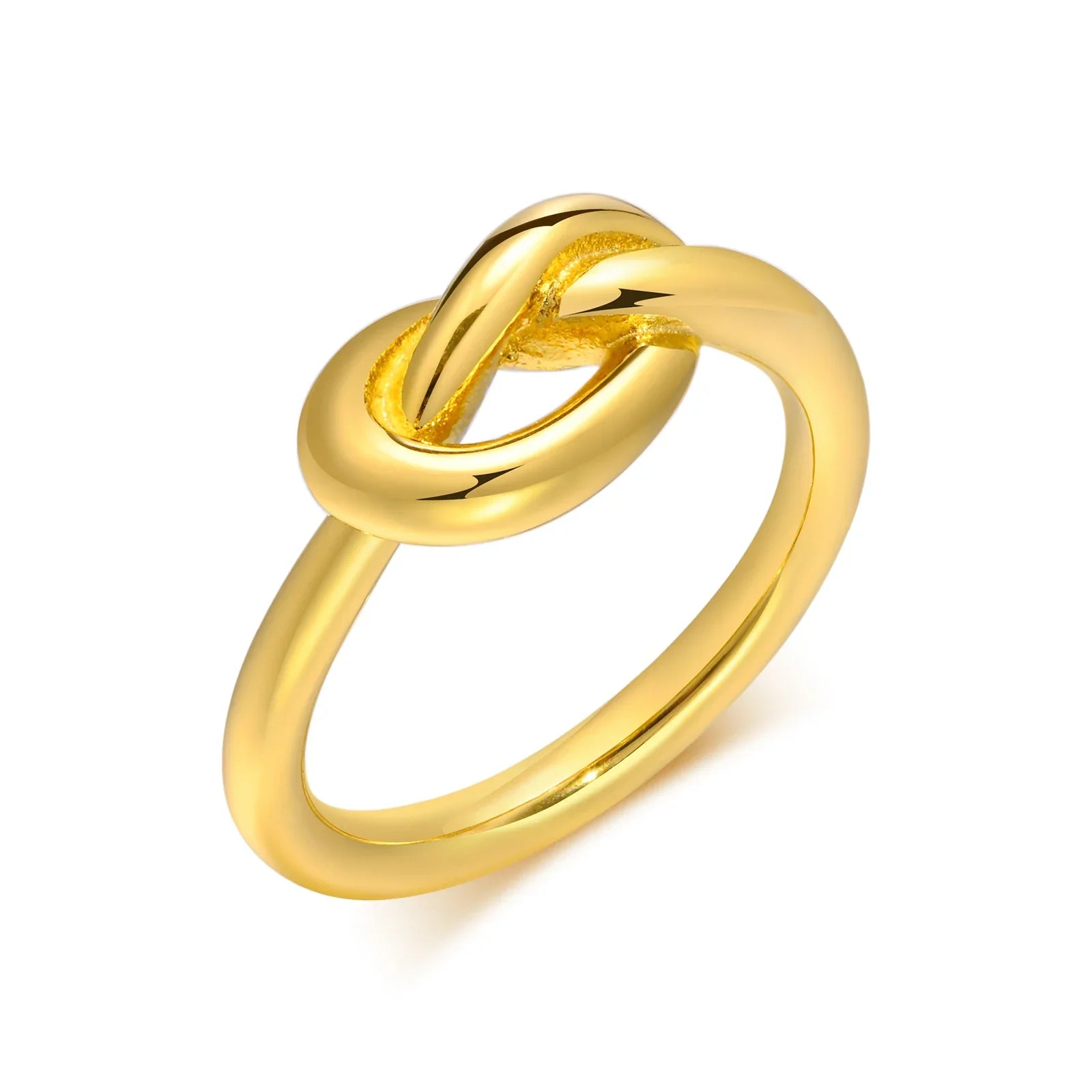 Love Knot Ring for Women, Stainless Steel Gold Plated Dainty Stacking Ring, Tiny Tie The Knot Statement Jewelry Vera Lux