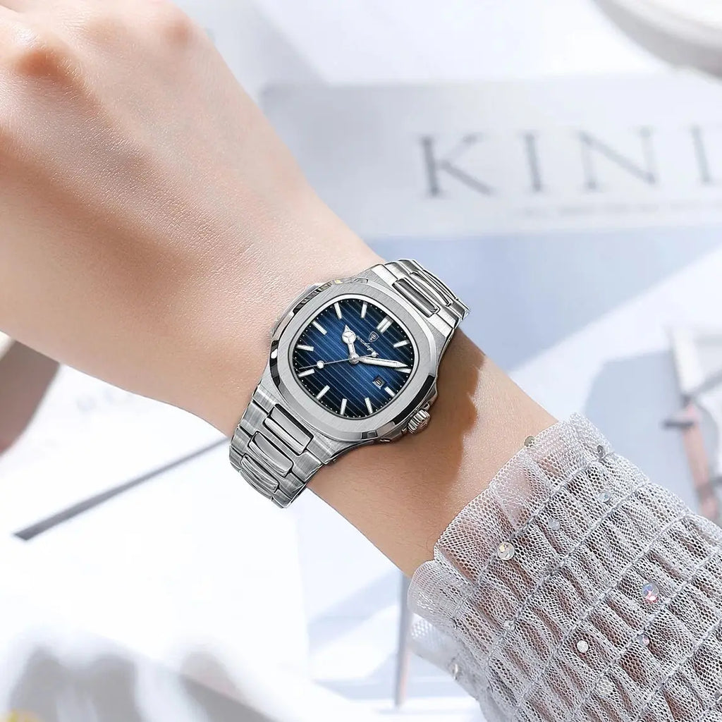 POEDAGAR Luxury Woman’s Quartz Watch Date Waterproof Luminous Ladies Wristwatch Stainless Steel Fashion Watches For Women Reloj Vera Lux