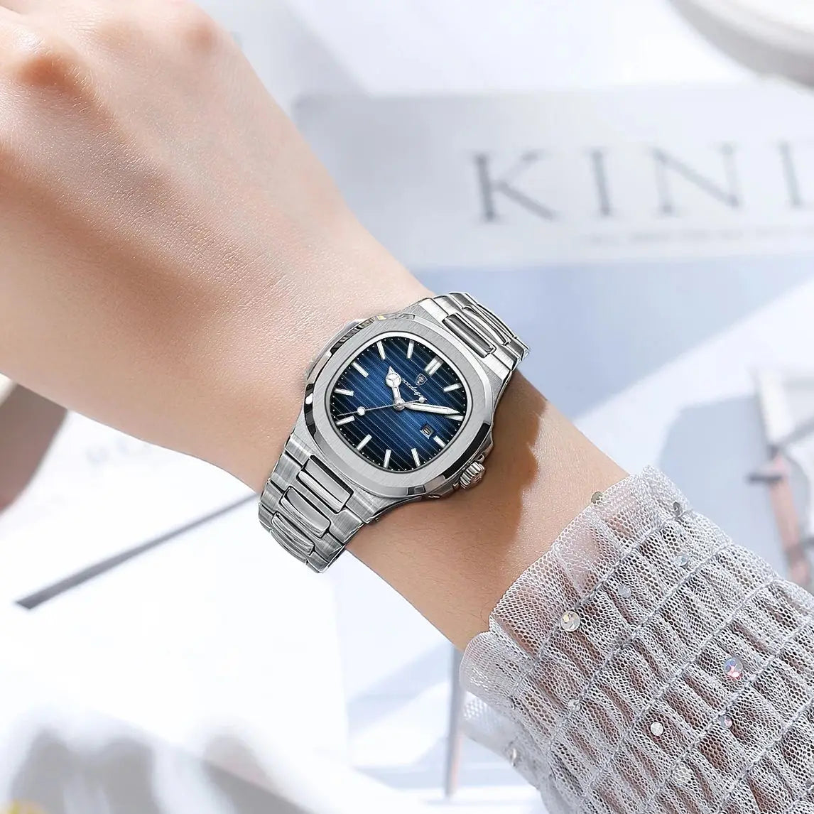 POEDAGAR Luxury Woman’s Quartz Watch Date Waterproof Luminous Ladies Wristwatch Stainless Steel Fashion Watches For Women Reloj Vera Lux
