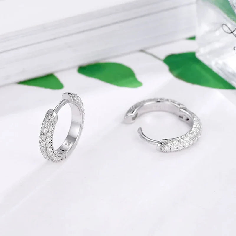 NeeTim Full Moissanite Diamond Earrings 925 Sterling Silver with Gold Plated Wedding Engagement Party Fine Jewelry for Women Vera Lux