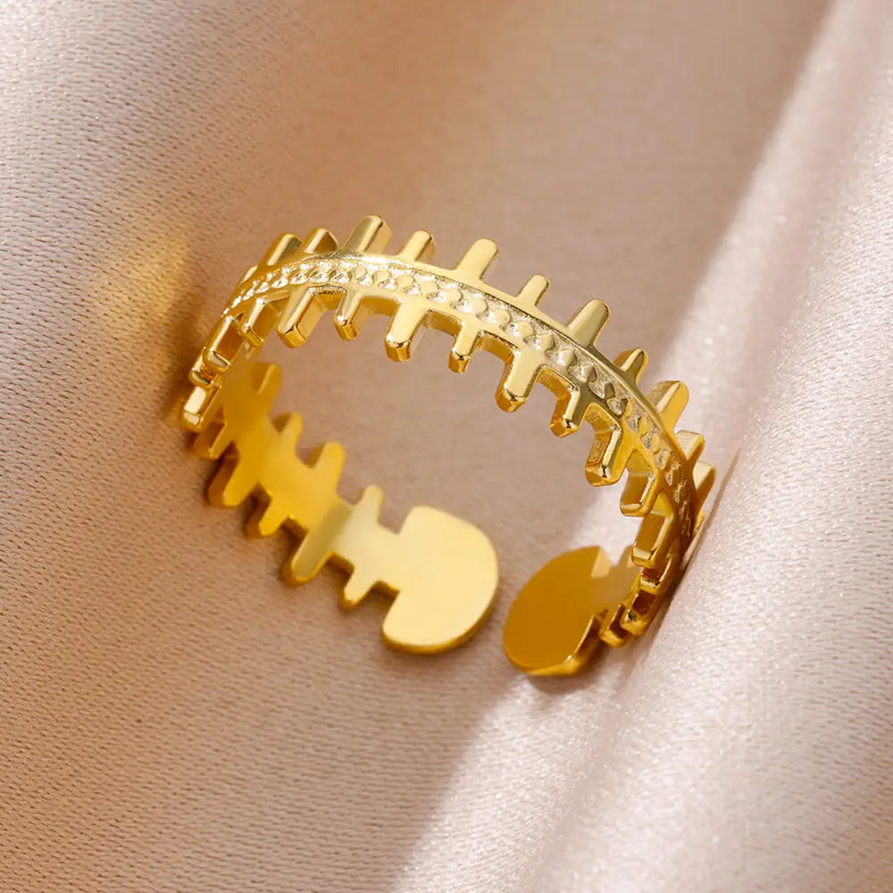 Shell Rings for Women Gold Plated Stainless Steel Rings Finger Chunky Wedding Statement Jewelry Shell Ring Trend Gift anillos Vera Lux