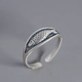 New in 925 Sterling Silver Fish Adjustable Rings For Women Engagement Ladies Rings Jewelry Gifts Female Jewellery Argent 925 Vera Lux