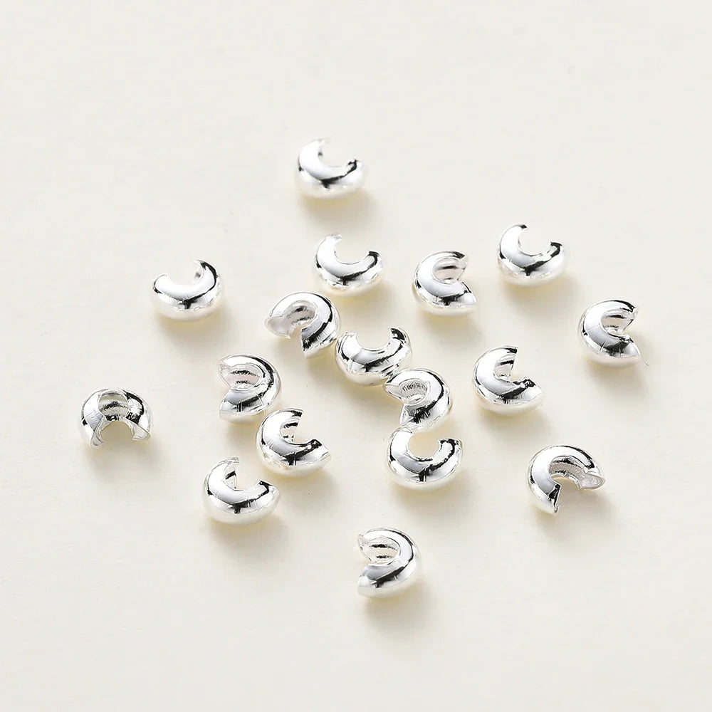 3mm/4mm/5mm 14k 18K Gold Plated Open Crimp Beads Covers Crimp End Beads Stopper Spacer Beads For DIY Jewelry Making Supplies Vera Lux