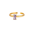 Stainless Steel Birthstone Rings For Women Gold Color Zircon Birthstone Opening Ring Minimalist Christmas Birthday Jewelry Gift Vera Lux