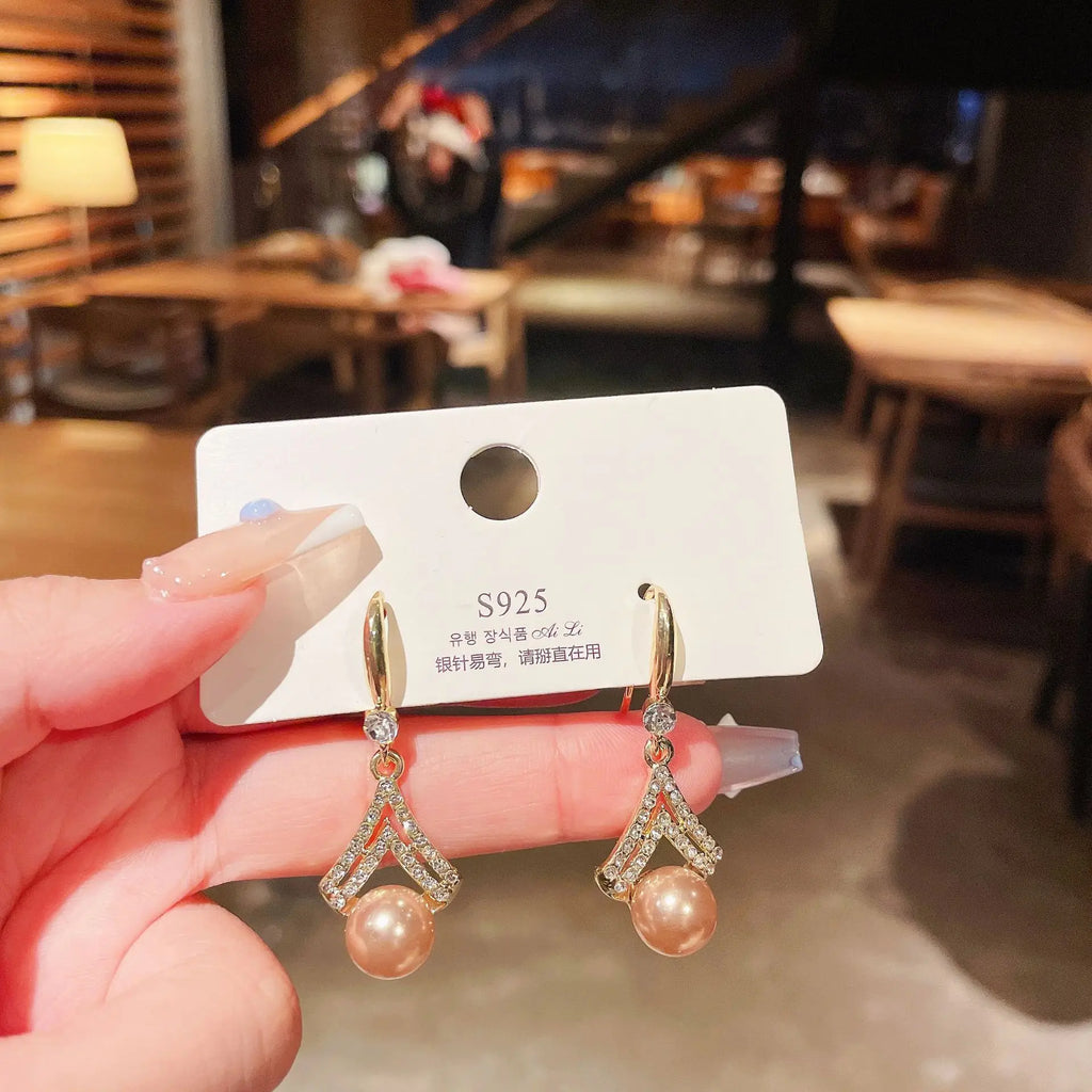 Fashion Luxury Jewelry Pearl Dangle Earrings Women Wedding Party Gifts korean style Earring women Pierced Ears Popular Products Vera Lux