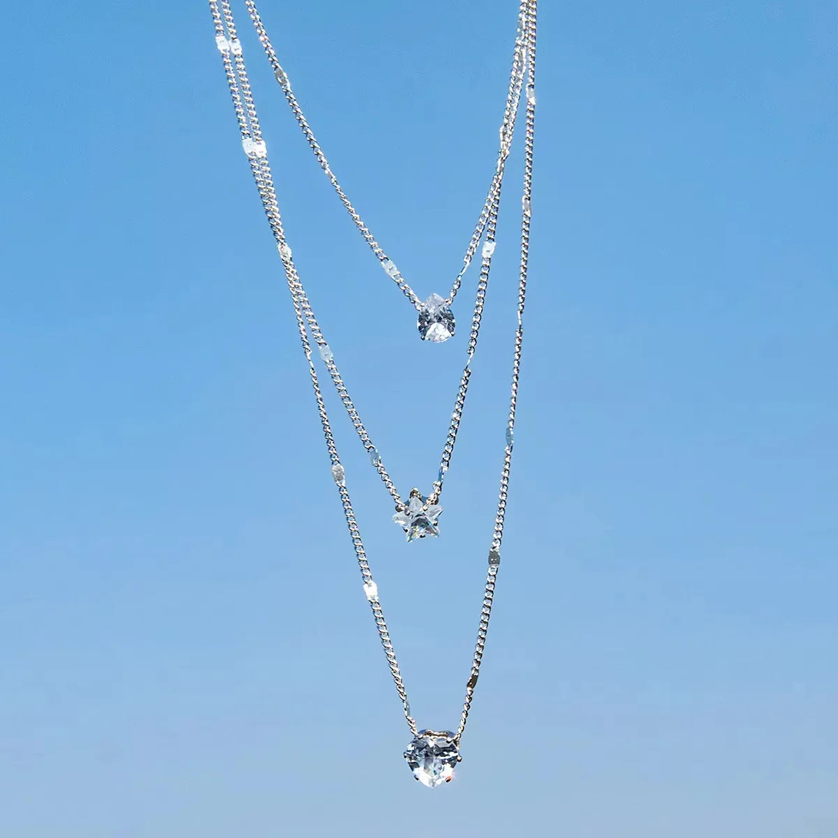 Trendy Zircon Pendant Necklace For Women Multilayer Chain Choker Fashion Female Party Shiny Jewelry Gift Vera Lux