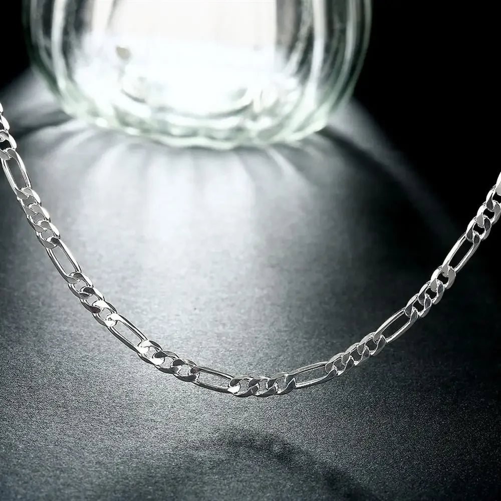 40-75cm 925 sterling Silver 16-30 Inches fine 4MM chain Necklaces for women fashion party wedding Jewelry Christmas gifts Vera Lux