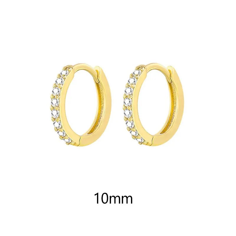 1 Pair Minimal Exquisite Hoop Crystal Zirconia Small Huggie Thin Cartilage Earring For Women Helix Tragus Piercing Jewelry Vera Lux