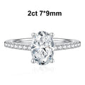 NeeTim 1ct 2ct Oval Cut Moissanite Ring for Women 925 Sterling Silver with Gold Plated Lab Diamond Rings Bands Fine Jewelry Gift Vera Lux