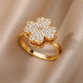 Stainless Steel Flower Big Open Rings For Women Gold Color Imitation Pearl Hollow Out Ring Trendy Aesthetic Jewerly Gifts Vera Lux