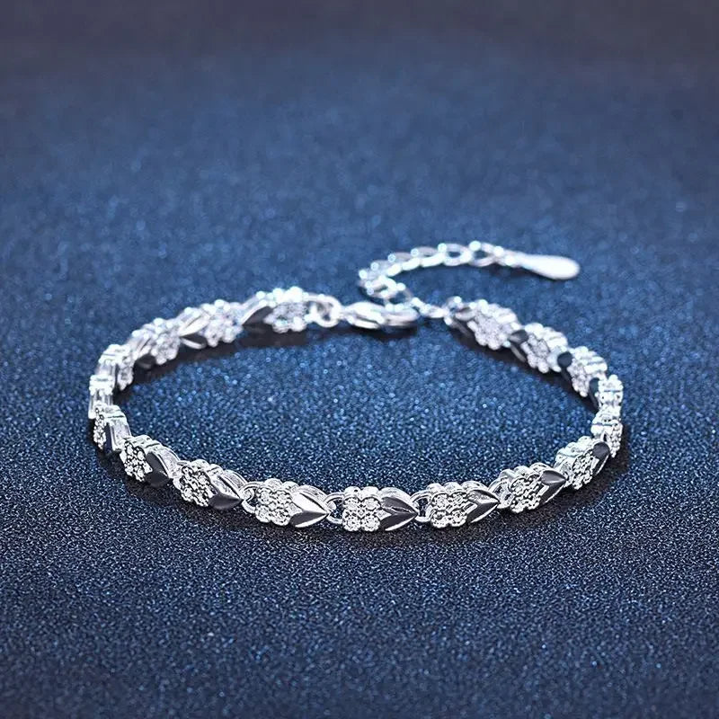 8 Inch 18K Gold Bracelet 5MM Sideways Chain Bracelet For Woman Men Fashion Wedding Engagement 925 Sterling Silver Jewelry Gifts Vera Lux