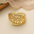 NEWBUY Luxury AAA Cubic Zirconia Pave Setting Copper Jewelry Trendy Gold Color Wedding Rings For Women Vera Lux
