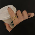 Luxury Double Layers Zircon Rings for Women Gold Plated Opening Stainless Steel Ring Trend Aesthetic Party Wedding Jewelry Vera Lux