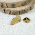 New punk feather hollow stainless steel gold-plated badge, suit lapel pin waterproof black, men's brooch set Vera Lux