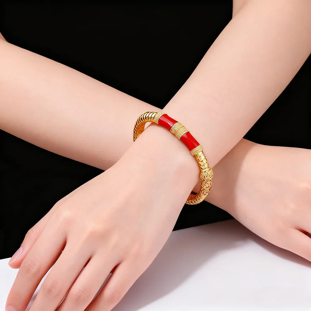 gold plated ring and bracelet nigerian jewelry set High Temperament Multy Colors Personalized bracelets Girl Gift Free Shipping Vera Lux