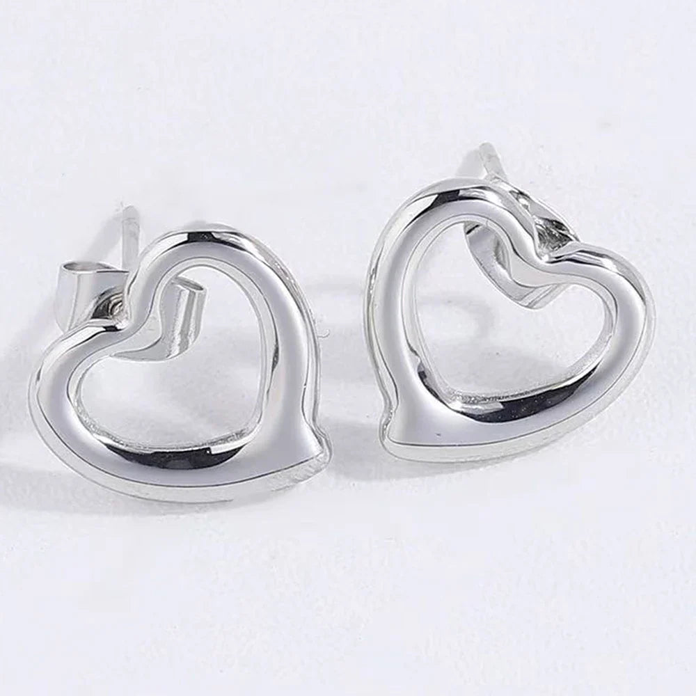 Aomogo Set INS Exquisite Love Fashion Stainless Steel Bracelet Earrings Necklace Pendant Set Women's Daily Goods Party Favors Vera Lux